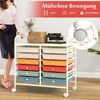 Rollwagen mit 12 Stapelbaren Schubladen & Ablagefläche Schubladenwagen Rollcontainer Badrollwagen Bunt Bild 5