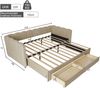 Merax Einzelbett, Polsterbett, 90x190 cm Daybett, Tagesbett, Sofabett, mit 2 Schubladen für Stauraum, Schlafsofa, Tagbett , ausziehbar auf 180 cm, mit USB-Anschluss, Chenille, Beige Bild 4