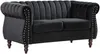 Vente-unique - TRUMBO Sofa SamtStoff Schwarz - B 78 cm x H 77 cm x L 150 cm Bild 3