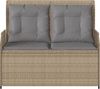 vidaXL Gartenbank Verstellbar mit Kissen Beige Poly Rattan 368958 Bild 4