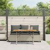 vidaXL Gartensofa 3-Sitzer mit Kissen & Tisch Hellgrau Poly Rattan 4103859 Bild 4