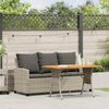 vidaXL Gartensofa 3-Sitzer mit Kissen & Tisch Hellgrau Poly Rattan 4103859 Bild 3
