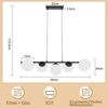 ZMH Pendelleuchte Esstisch Hängeleuchte Schwarz - E27 Glas Hängelampe 5-Flammig Esszimmerlampe Modern 150CM Höhenverstellbar Esstischlampe für Esszimmer Wohnzimmer Bartheke I ohne Leuchtmittel Bild 4