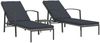 vidaXL Sonnenliegen 2 Stk. mit Tisch Poly Rattan Grau 317639 Bild 2