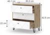 Kommode Nizza Artisan-Eiche 80.2 x 82.6 cm mit 3 Schubladen Vicco Bild 2