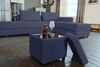 KAWOLA Hocker mit Stauraum IDA Stoff dunkelblau 45 x 45 x 45 cm Bild 4