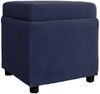 KAWOLA Hocker mit Stauraum IDA Stoff dunkelblau 45 x 45 x 45 cm Bild 3
