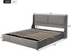 MODFU Polsterbett Samtbett mit Stauraumfunktion (160x200 CM Ohne Matratze), mit hohem Kopfteil, gepolstertes Bettgestell aus Holz und Metallrahmen Bild 3