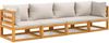 Holz Gartenmöbel Lounge Set 4-tlg Balkon Sitzgarnitur Kissen Outdoor Bild 2
