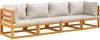 Holz Gartenmöbel Lounge Set 4-tlg Balkon Sitzgarnitur Kissen Outdoor Bild 3