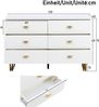 Sideboard 120 x 40 x 75 cm aus MDF in Weiß mit 6 Schubladen, Stahlbeine & goldfarbene Griffe Bild 5