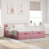 vidaXL Ottoman-Bett mit Matratzen & LEDs Rosa 200x200 cm Samt 3312952 Bild 4