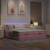 vidaXL Ottoman-Bett mit Matratzen & LEDs Rosa 200x200 cm Samt 3312952 Bild 3