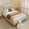 Polsterbett 90x200 cm mit LED mit verstellbarem Kopfteil und LED Beleuchtung, Bettgestell mit Musikmodus,Beige Bild 5