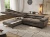 MKS Möbel 'Pablo L-Form' Ecksofa mit Schlaffunktion, verstellbare Kopfstützen, Braun, Schenille grob, Visco Topper, Links Bild 3