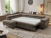 MKS Möbel 'Pablo L-Form' Ecksofa mit Schlaffunktion, verstellbare Kopfstützen, Braun, Schenille grob, Visco Topper, Links Bild 4
