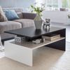 Wohnling MURRY Wohnzimmertisch 90 x 43 x 60 cm mit Ablage Holz Schwarz / Weiß Bild 3