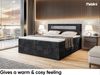 MEBLINI Boxspringbett ASPIN 120x200 cm mit Bettkasten und LED - H3/Schwarz Samt Polsterbett - Doppelbett mit Topper & Taschenfederkern-Matratze Bild 4