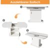Flieks Esstisch (klappbar 110-130x70x75 cm, 1-St, mit Metallgriff), ausziehbar Tisch oval Küchentisch mit Stauraum Schreibtisch weiß Bild 4