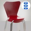 CLP 16er Set Besucherstuhl Calisto stapelbar,rot Bild 5