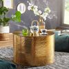 Couchtisch Aluminium Gold Rund Orientalisch Hammerschlag Design Modern 61x40,5x61cm Bild 3