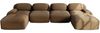 Modulares U-Sofa ohne Montage,atmungsaktiver Cordstoff 32D hochelastische Polsterung extra-breite Armlehnen haustierfreundlich und ergonomisch für Wohnzimmer und Schlafzimmer,Cordstoff,Braun, Bild 4