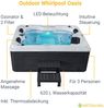 Artsauna Outdoor Whirlpool Oasis mit Treppe - Spa mit Massagedüsen, LED-Beleuchtung, 2 Filter, Abdeckung, Pumpe - Whirlpool winterfest & beheizbar Bild 2