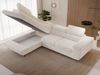 GRAINGOLD Ecksofa L-Form Argon L, Couch mit Wellenfeder, mit Schlaffunktion und Bettkasten, Cord-Stoff, Creme, Links Bild 4