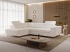 GRAINGOLD Ecksofa L-Form Argon L, Couch mit Wellenfeder, mit Schlaffunktion und Bettkasten, Cord-Stoff, Creme, Links Bild 2