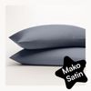Seralino Kissenbezüge Mako Satin Kissenbezug (100% Bio Baumwolle) weich, hautfreundlich, (2 Stück), Fairtrade/ GOTS zertifizierte uni Kissenhülle mit Reißverschluss Bild 2