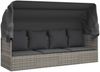 vidaXL Outdoor-Loungebett mit Dach und Kissen Grau Poly Rattan 319568 Bild 2