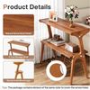 Tribesigns Beistelltisch 2-tier Sofatisch mit Massivholzbeinen, Beistelltisch mit Ablagefläche (1 x Beistelltisch - 1 x Zubehörpaket - 1 x Anleitung), schlanker Sofa-Beistelltisch mit Massivholzbeinen Bauernhaus Bild 2