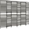 vidaXL Paravent 6-tlg. Grau Poly Rattan 365402 Bild 2