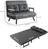 HOMCOM Schlafsofa Polstersofa mit Verstellbarer Rückenlehne, Zweisitzer, Relaxsessel 1 Teile, für Wohnzimmer, Dunkelgrau Bild 3