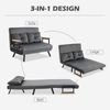 HOMCOM Schlafsofa Polstersofa mit Verstellbarer Rückenlehne, Zweisitzer, Relaxsessel 1 Teile, für Wohnzimmer, Dunkelgrau Bild 4