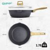 GiPP 24cm Wokpfanne Antihaft Granitbeschichtung Deckel Grau Bild 2