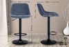 CLP 2er Set Barhocker Loft mit Rückenlehne und 360 drehbar,blau Stoff Bild 2