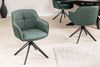 riess-ambiente Polsterstuhl EUPHORIA grün/schwarz – Echtleder, drehbar, Metall-Füße, mit Armlehne (Einzelartikel, 1 St), mit 180° Drehfunktion und Autoreturn – ideal für elegante Esszimmer Bild 4