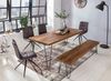 Wohnling Massiver Esstisch HARLEM Sheesham Massiv Holz 200x80 Bild 3