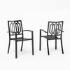 PHI VILLA Gartenstuhl (Draussen Terrasse Gartenstühle Stapelbare Stühle für Esszimmer-Set 2 Pack), Metall Bild 4