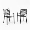 PHI VILLA Gartenstuhl (Draussen Terrasse Gartenstühle Stapelbare Stühle für Esszimmer-Set 2 Pack), Metall Bild 5