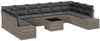 vidaXL Gartensofa-set mit Kissen 10 pcs Grau Polyrattan 3355918 Bild 2