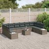 vidaXL Gartensofa-set mit Kissen 10 pcs Grau Polyrattan 3355918 Bild 3