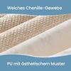VASAGLE Esszimmerstuhl 6er Set, Küchenstuhl, Polsterstuhl, Metallbeine, verstellbare Füße, pflegeleicht, Chenille-Gewebe, PU mit von Gletschern inspiriertem Muster, cremeweiß Bild 3