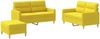 vidaXL 3-tlg. Sofagarnitur mit Kissen Hellgelb Stoff 3201581 Bild 2