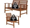 Casaria Lounge Atlas Auflagen Akazienholz aus FSC®-zertifizierter nachhaltiger Waldwirtschaft Sitzgruppe Bank Tisch Gartenmöbel Sitzgarnitur Set Anthrazit Bild 2