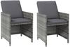 vidaXL 4-tlg. Gartenstuhl und Hocker Set Poly Rattan Grau 316753 Bild 3