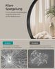 Songmics Wandspiegel, Spiegel rund, Ø 76 cm Badezimmerspiegel, Metallrahmen, einfache Montage, modern, für Bad, Wohnzimmer, Schlafzimmer, Flur, Eingangsbereich, tintenschwarz LWM103B01 Bild 2