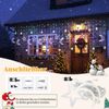 SERBASIC Lichterkette 3.5M Sterne Mond Lichtervorhang mit Stecker, 8 Modi, Timer, 31V, Für Fenster Garten Außen Weihnachtsdeko, Warmweiß & Mehrfarbig Bild 2
