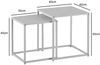 Wohnzimmertisch 2er Set Metall Beistelltisch Eckig Weiß, Design Beistelltisch Industrial, Sofatisch Couchtisch Quadratisch, Tischset 2-teilig Satztisch Stahl Bild 4